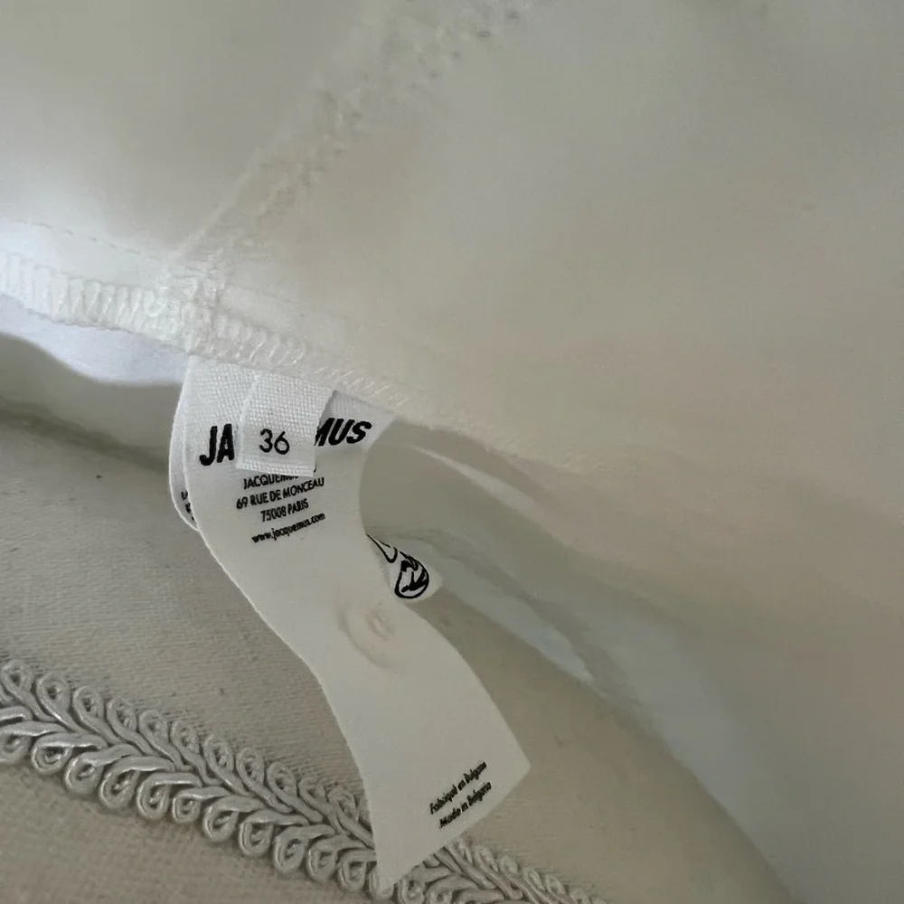 JACQUEMUS La Robe Galliga Cutout Poplin Mini Dress in White sz FR 36 US 4 920$ - Picture 16 of 17
